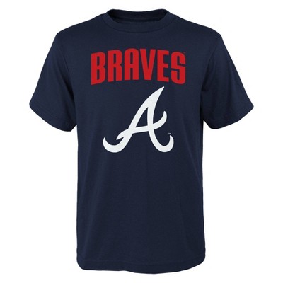 MLB Atlanta Braves Boys' Oversize Graphic Core T-Shirt - XS