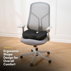 Premium Memory Foam Comfort Chair Cushion, Ergonomic Cushion for Chair, Car, Office Desk, Tailbone Relief - 1 of 4