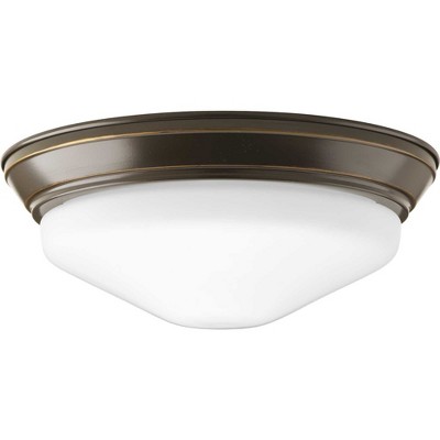 Brushed Nickel 11" LED Flush Mount with Etched Glass