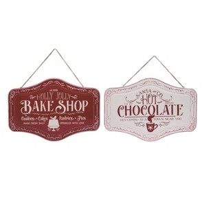 Transpac Bake Shop/Hot Chocolate Wall Decor Set of 2 Christmas Home Decorations - 1 of 1