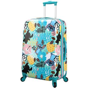Lilo & Stitch Tropical All-Over Print 20” Blue Carry-On Rolling Luggage