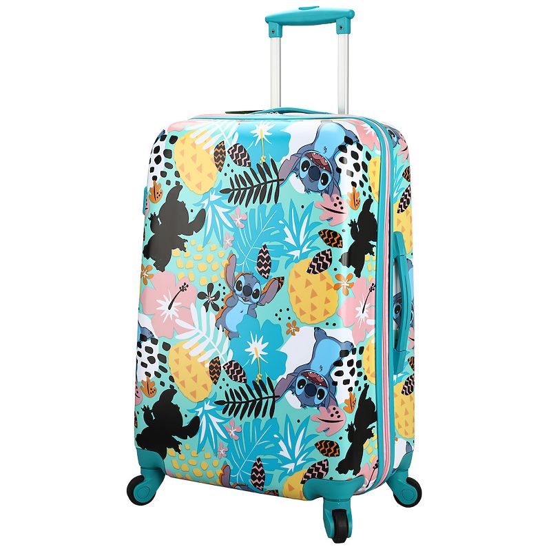 Lilo & Stitch Tropical All-Over Print 20” Blue Carry-On Rolling Luggage, 1 of 5