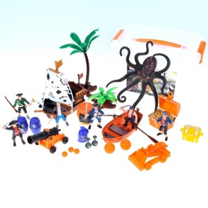 JuzToys Pirate Action Figures Toys for Kids – Pirate Figurines, Tresure Chests, Pirate Ship, and Cannons, Pirate Toys Playset for Pretend Play - 1 of 4