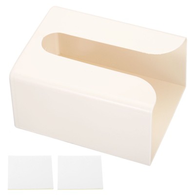 Unique Bargains Wood Bathroom Kitchen Toilet Rectangle Tissue Box Cover with Adhesive Stickers