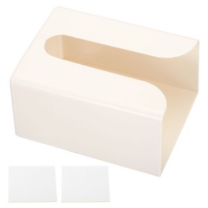 Unique Bargains Wood Bathroom Kitchen Toilet Rectangle Tissue Box Cover with Adhesive Stickers - 1 of 4