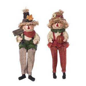 Transpac Fall/Harvest Resin Scarecrow Shelf Sitter Set of 2 Fall/Harvest Home Decorations - 1 of 1