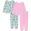 Nickelodeon Toddler Girls' 4-Piece Paw Patrol Cotton Pajamas Sets, Pink/Aqua Blue, 2T - 2 of 4