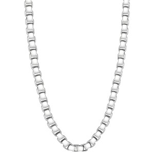 Pompeii3 Men's Polished Steel Clasp 7.5mm Tight Cubic Link  24" Chain - 1 of 3