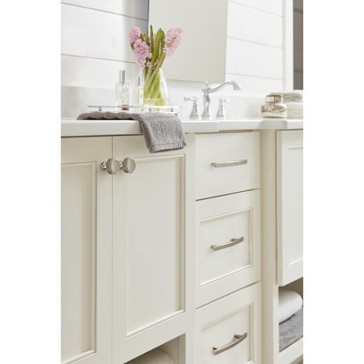 Polished Nickel Round Cabinet Knob with Mounting Hardware