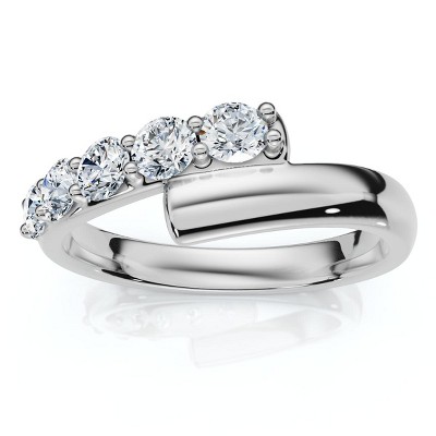 Pompeii3 Bypass 3/8Ct Diamond Fashion Anniversary Ring 14k Gold or Platinum Lab Created