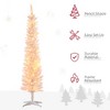 6' Prelit Christmas Trees, Pencil Artificial Christmas Tree with Colorful Surface Branches, Colorful LED Lights - 4 of 4