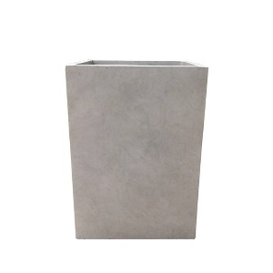 19" Kante Lightweight Durable Modern Tall Square Outdoor Planter Weathered Concrete Gray - Rosemead Home & Garden, Inc. - 1 of 4