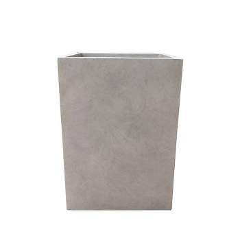 19" Kante Lightweight Durable Modern Tall Square Outdoor Planter Weathered Concrete Gray - Rosemead Home & Garden, Inc.