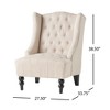 Upholstered Wingback Chair with Turned Birch Legs and Button-Tufted Design - 3 of 4