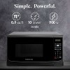 Farberware FM09BKA 900-Watt 0.9 Cu. Ft. Countertop Microwave Oven With LED Lighting and Child Lock, Retro Black - 2 of 4