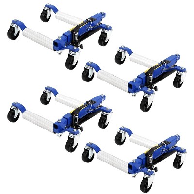 Car Wheel Dolly Jack Set of 4, Mechanical Wheel Dollies with Foot Pedal & Steel Rollers, Vehicle Rollers Dolly