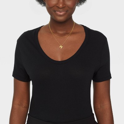 14K Gold Dipped Initial Bubble Multi-Strand Pendant Necklace - A New Day™ Gold