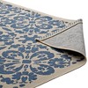 Modway Ariana Vintage Floral Trellis 9x12 Indoor and Outdoor Area Rug in Blue and Beige - 4 of 4