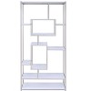 TiramisuBest White Wood Bookcase & Desk with Chrome and White PVC Tops, Matching Design - 4 of 4