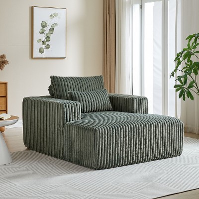 62.5-Inch Corduroy Sofa Lounger - Assembled, Plush Modern Sleeper for Living Room & Bedroom Comfort