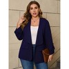 Womens Plus Size Blazers Business Casual Knit Blazer for Work Long Sleeve Shawl Lapel Blazer Suit Jackets - 4 of 4
