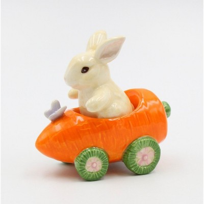 Kevins Gift Shoppe Ceramic Bunny Rabbit In Carrot Racecar Salt And ...