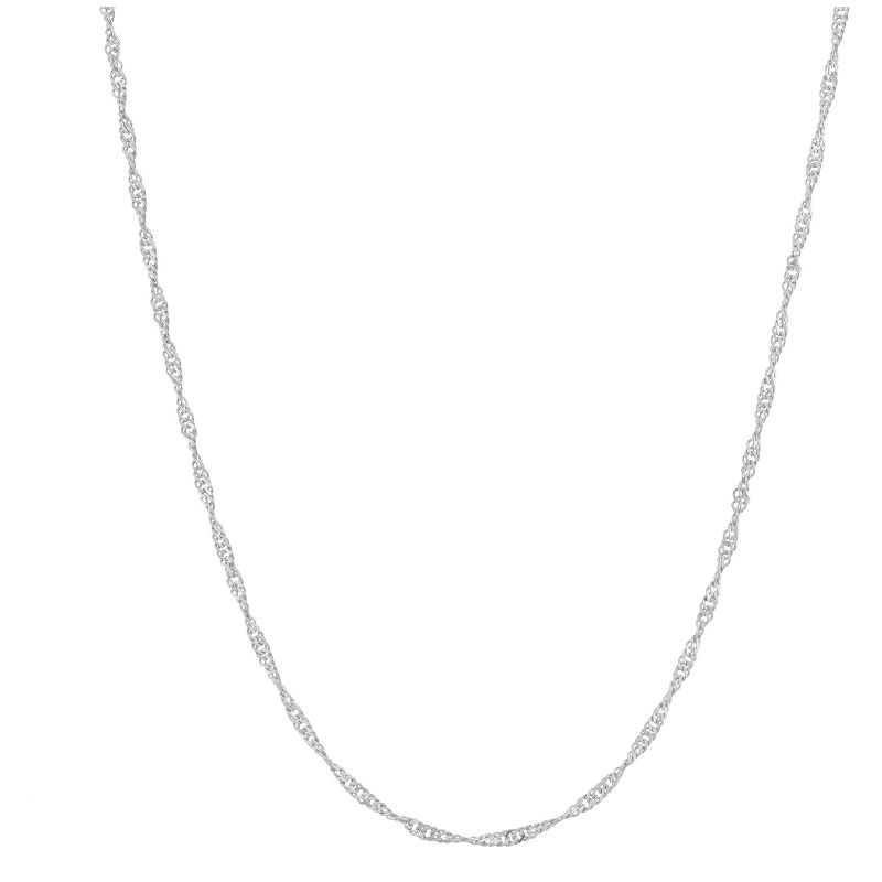 Adjustable Singapore Chain In Sterling Silver - 16" - 22", 1 of 3