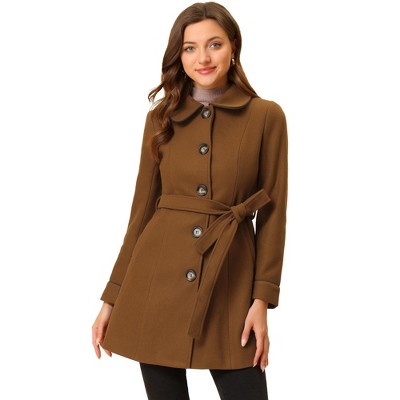 INSPIRE CHIC Women's Winter Elegant Lapel Collar Long Trench Coat