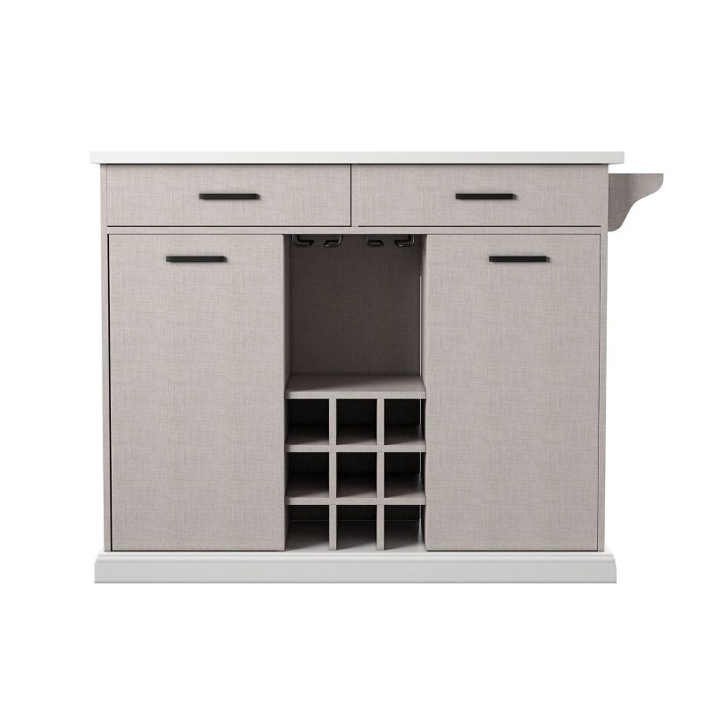 Daltaire Expandable Kitchen Island with Storage Gray/White - Aiden Lane, 5 of 15