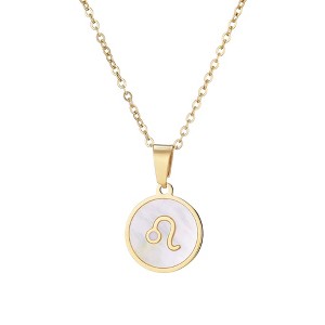 Adornia Tarnish Resistant 18k Gold Plated Mother of Pearl Zodiac Necklace - 1 of 2