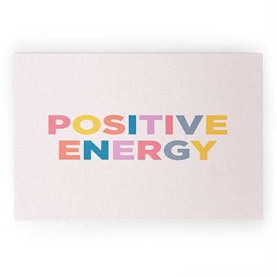 socoart positive energy I 36" x 24" Welcome Mat - Society6