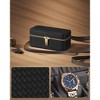 RONNE 3 Watch Travel Case, 3-Slot Watch Box, Woven Embossed PU Leather - 3 of 4