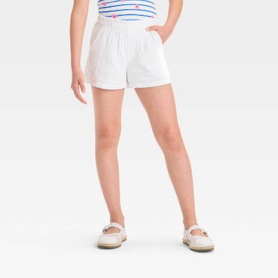 Girls' Woven Embroidered Shorts - Cat & Jack™ White