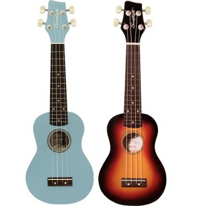 Sawtooth Daphne Blue and Sunburst Basswood Soprano Ukulele 2 Pack - 1 of 1