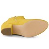Allegra K Women's Round Toe Side Zipper Block Heel Ankle Boots - 3 of 4