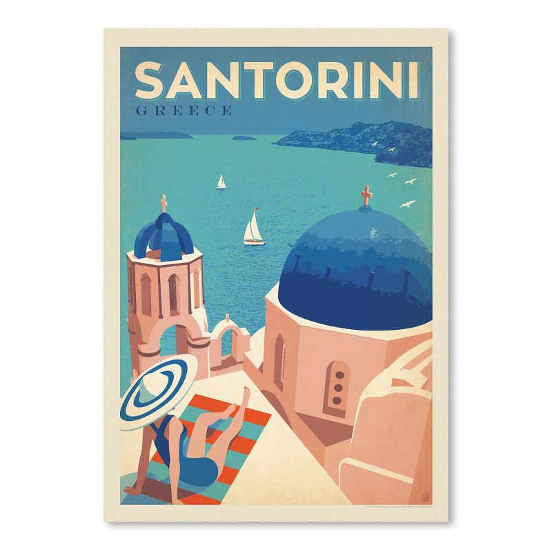 Americanflat Vintage Coastal Greece Santorini By Anderson Design Group Poster, 1 of 7