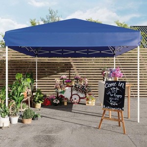 GustoWave Adjustable Height Outdoor 10x10Ft Pop Up Portable Canopy Tent with Carrying Bag for Parties, Camping - 1 of 4