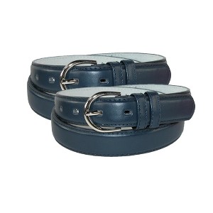 CTM Women's Leather 1 1/8 Inch Dress Belt (Pack of 2) - 1 of 4