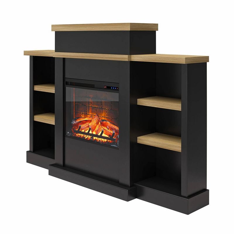 Grand Ave Electric Fireplace with Mantel and Bookcase - Room & Joy, 4 of 8