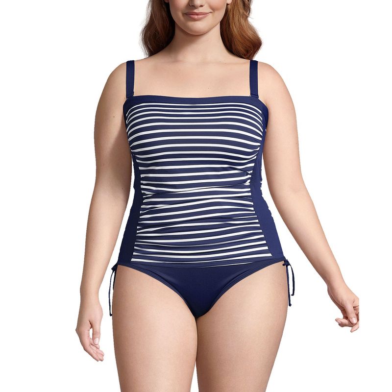 Lands' End Women's Strapless Bandeau Tankini Top Swimsuit with Removable and Adjustable Straps, 4 of 6
