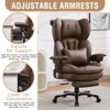Efomao Big and Tall Office Chair with Footrest - High Back Computer Chair with Adjustable Armrests, Wide Seat Executive Desk Chair, Brown - 3 of 4