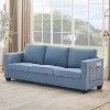 GustoWave Modern Fabric 89" 3 Seater Couch for Living Room, Chenille Upholstered Sofa with Removable Cover and Headrest, Wide Armrest, - 4 of 4