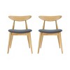 Mid-Century Dining Chairs Set of 2 with Curved Backrest,Plush Cushion and Rubberwood Frame for Dining Room-Baofuwish - 2 of 4
