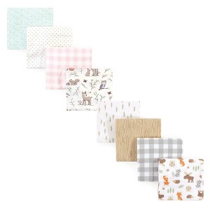 Hudson Baby Cotton Flannel Receiving Blankets Bundle Set, Enchanted Forest Woodland, One Size - 1 of 3