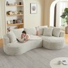 Dolonm 121" Modern Curved L-shaped Sofa,Compression Boneless Sofa,Minimalist Design,Corduroy Fabric,No Assembly,for Living Room,Bedroom - 4 of 4
