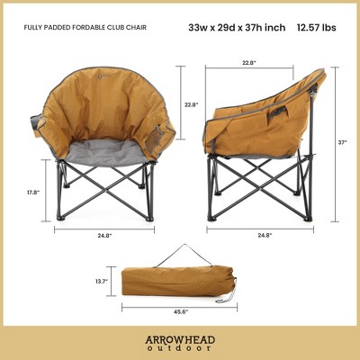 Workwear Tan Heavy-Duty Padded Folding Camping Chair