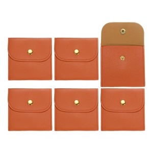 Unique Bargains PU Leather Soft Mini Jewelry Storage Pouches 6 Pcs - 1 of 4