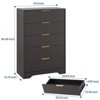 Dresser for Bedroom with 5 Drawers, Wave Fluted Modern Chest of Drawers, Tall Wood Storage Organizer - 2 of 4