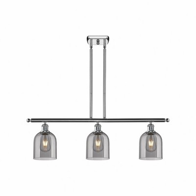 Bella - 3 Light Stem Hung Island In Industrial Style-10 Inches Tall and 36 Inches Wide