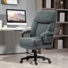 HOMCOM Big and Tall Office Chair, Up to 450 lbs. Heavy Duty Desk Chair, Executive Computer Chair for Heavy People w/ High Back, Swivel Wheels, Gray - 2 of 4